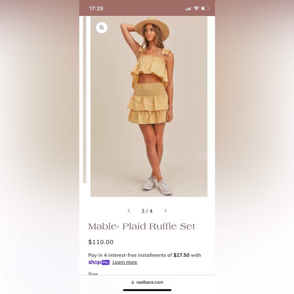 Mable yellow gingham two piece - Picture 1 of 9